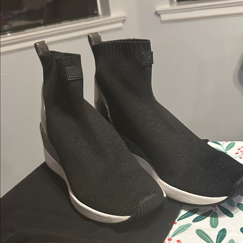Michael Kors Black and Silver Women's Sneakers